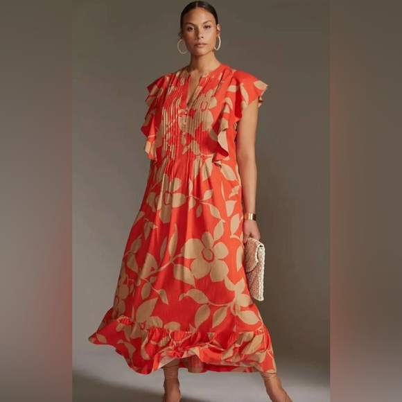 Anthropologie X Maeve Cassandra Maxi Dress In Pink Size XL - Picture 2 of 6